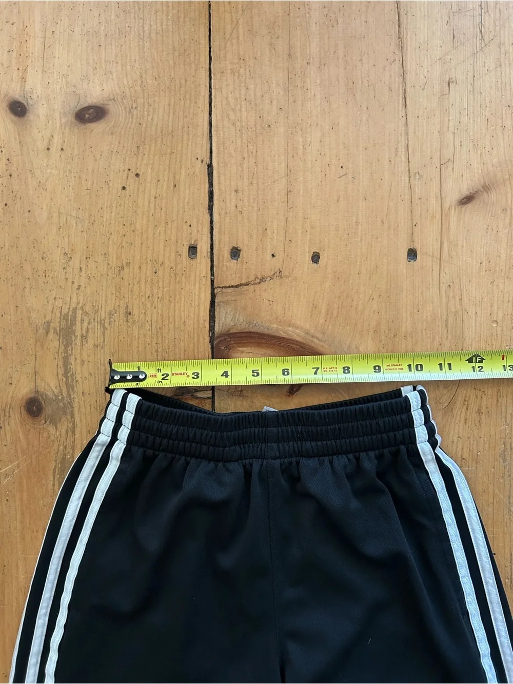 adidas Black Shorts with White Three-Stripes